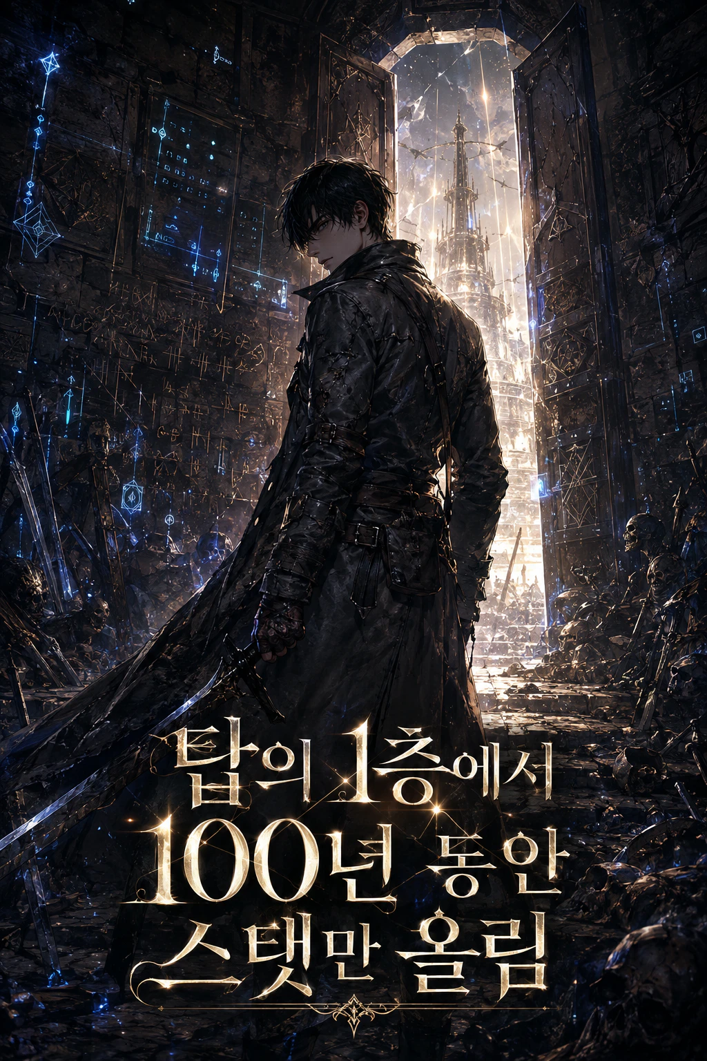 탑의 1층에서 100년 동안 스탯만 올림 표지