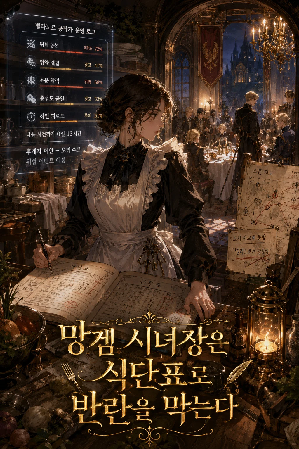 망겜 시녀장은 식단표로 반란을 막는다 표지