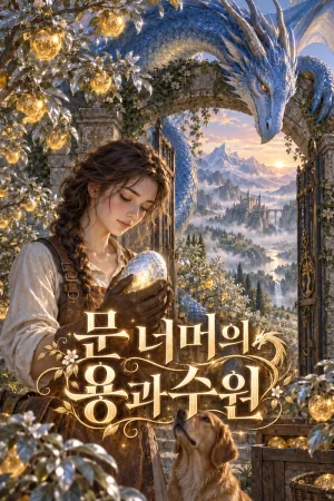 문 너머의 용과수원 표지