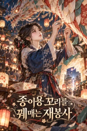 종이용 꼬리를 꿰매는 재봉사 표지