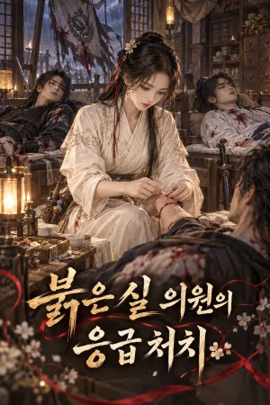 붉은 실 의원의 응급 처치 표지